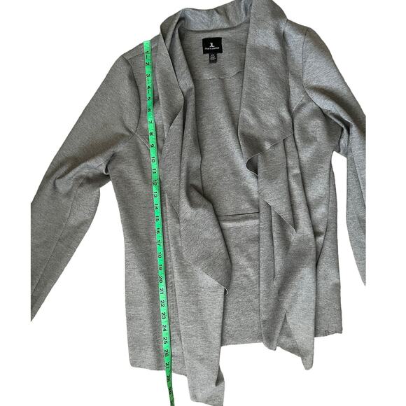 Jules & Leopold Large Stretch Crepe Shawl Collar Cardigan Blazer Open Front Gray - Picture 8 of 9
